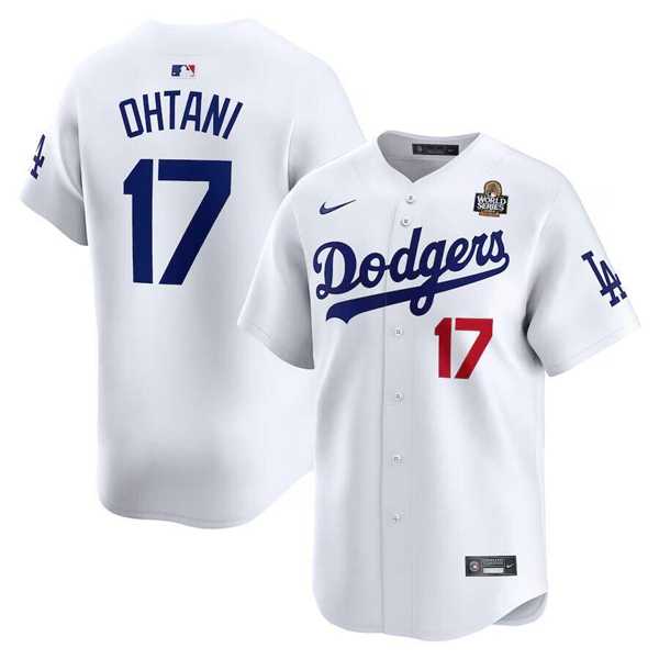 Men's Los Angeles Dodgers #17 Shohei Ohtani White 2024 World Series Home Limited Cool Base Stitched Jersey Dzhi,We sell and wholesale Men's Los Angeles Dodgers #17 Shohei Ohtani White 2024 World Series Home Limited Cool Base Stitched Jersey Dzhi on line form chian!